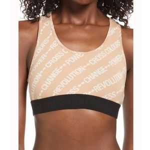 Cross Colours Tan Printed Racerback Bra Bralette